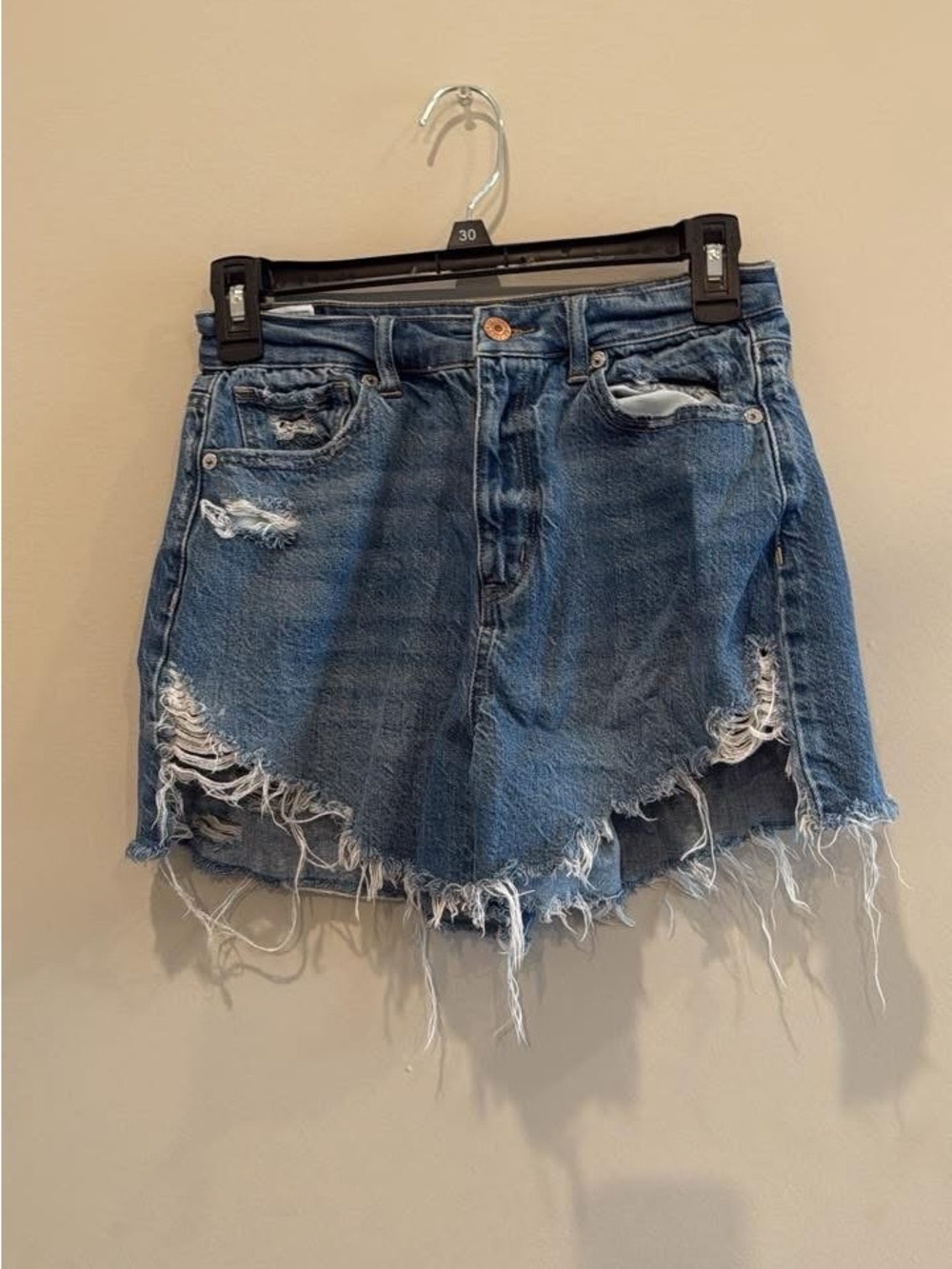 American Eagle Outfitters Distressed Blue Denim Jean Shorts